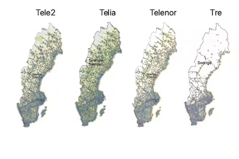 Täckningskarta mobilabonnemang.