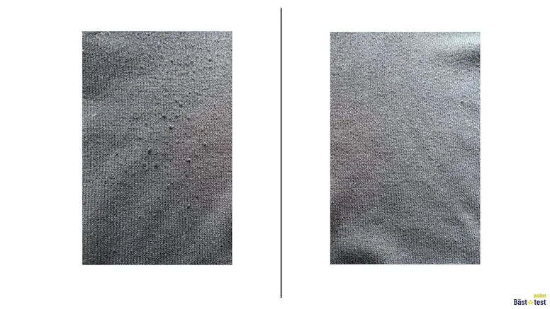 Före och efter användning Pilo 1 Fabric Shaver