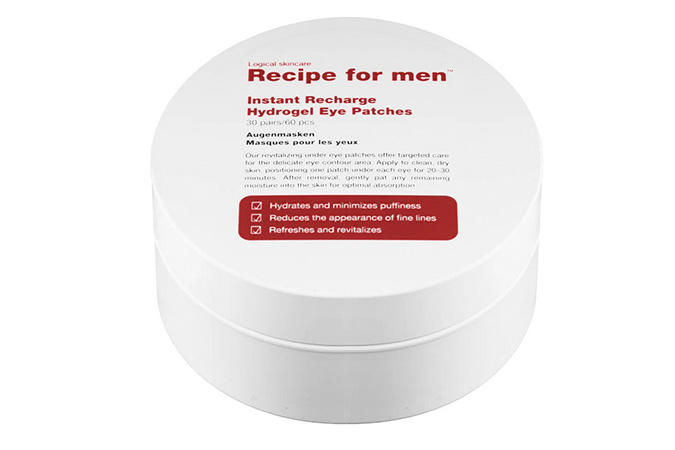 Ögonmask Recipe for Men Instant Recharge Hydrogel Eye Patches
