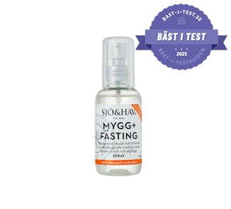 Bästa myggmedlet bäst i test är Sjö&Hav Mygg+Fästing - bästa myggmedel bäst i test